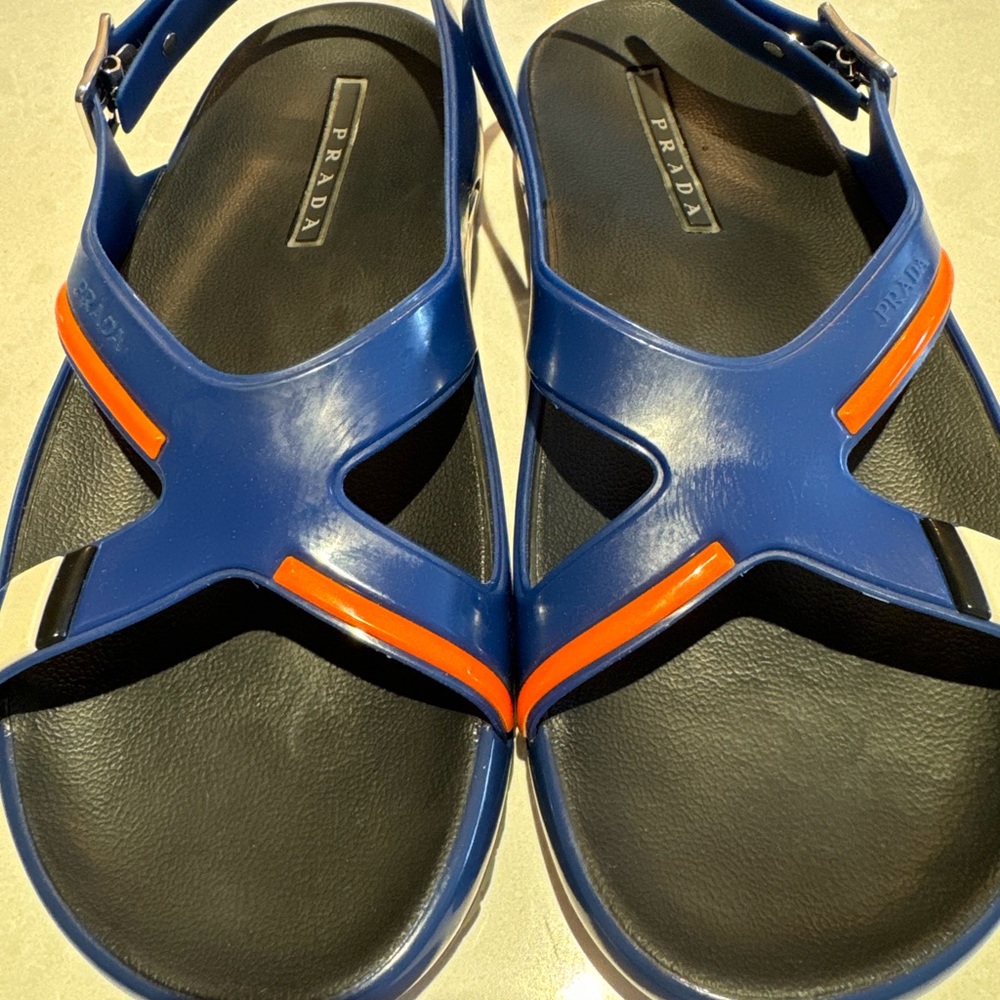 Prada Vibrant Blue and Orange Sandals